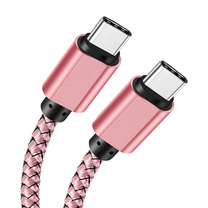 PD 60W Type C to Type C Expansion Link Cable Fast Charging Nylon Braided Date Cable For Apple 15 lpad Huawei phone Accessories