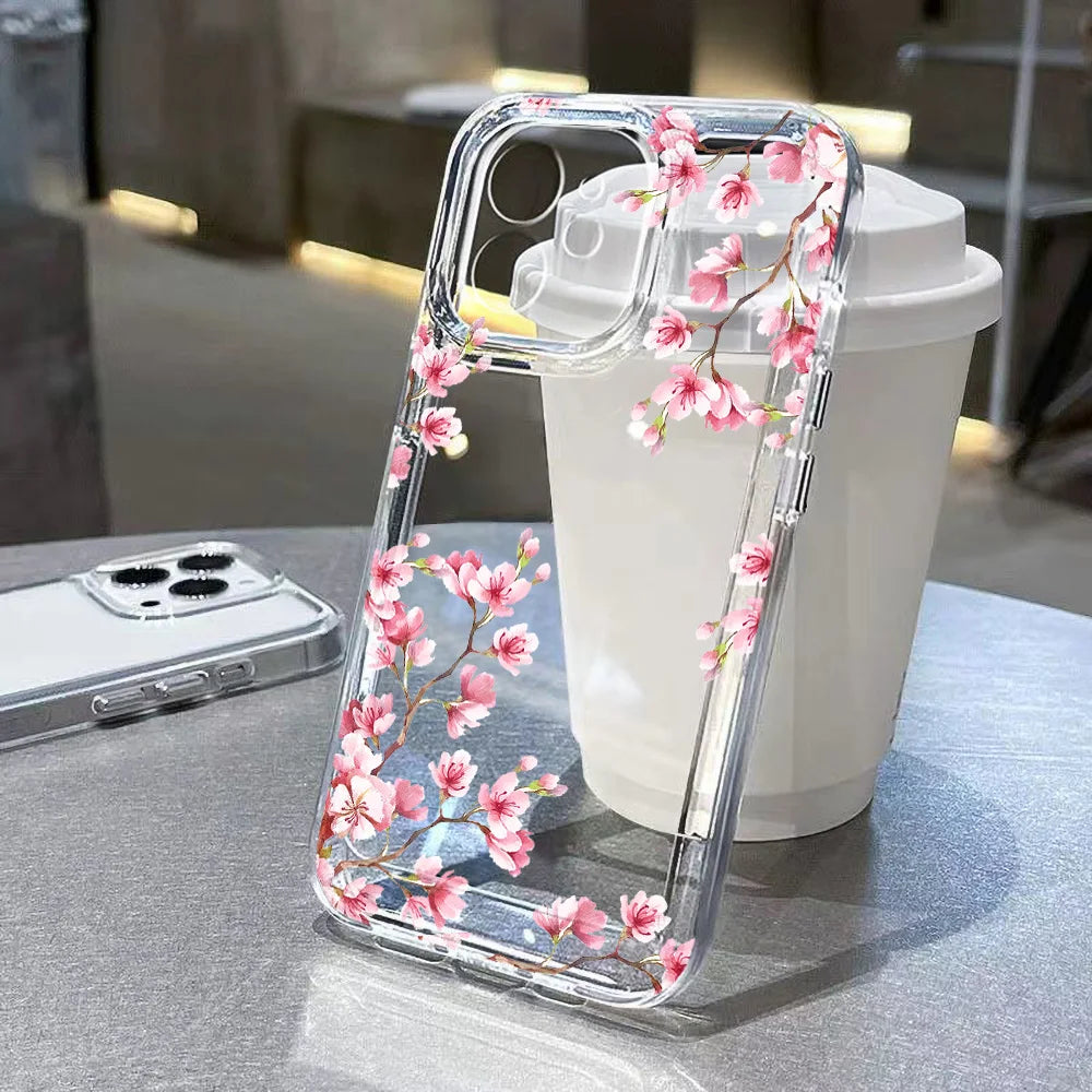 Lotus Flower Transparent Phone Case For iPhone