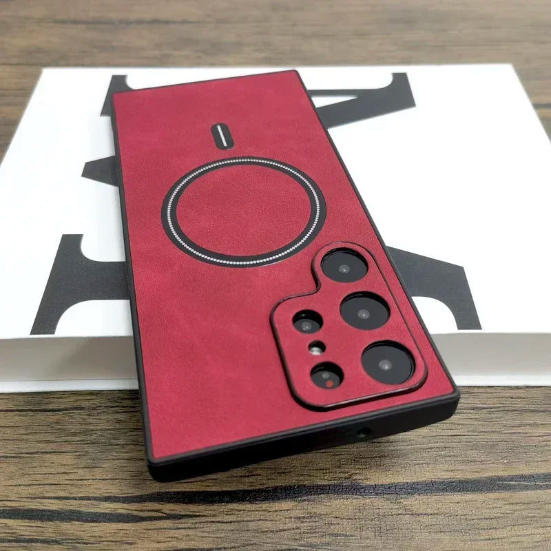 Luxury Matte Leather Case For Samsung Galaxy