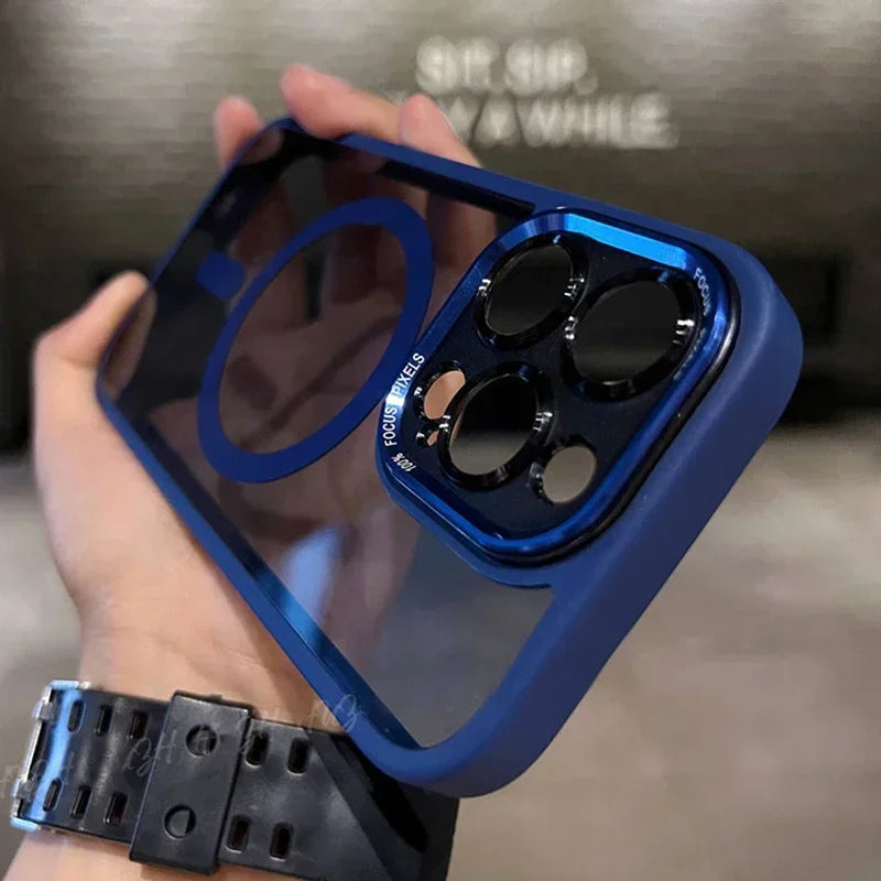 Luxury Magnetic Metal Lens Bumper Protection Case For iPhone