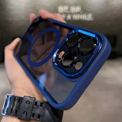 Luxury Magnetic Metal Lens Bumper Protection Case For iPhone