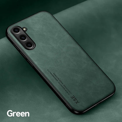 Luxury Leather Case For Samsung S25 S24 S23 Ultra S24 FE A16 A15 A56 A55 A36 A35 5G Cover With Metal Plate Support Car Hold
