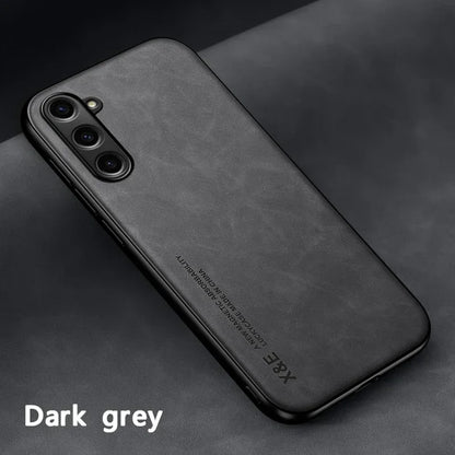 Luxury Leather Case For Samsung S25 S24 S23 Ultra S24 FE A16 A15 A56 A55 A36 A35 5G Cover With Metal Plate Support Car Hold
