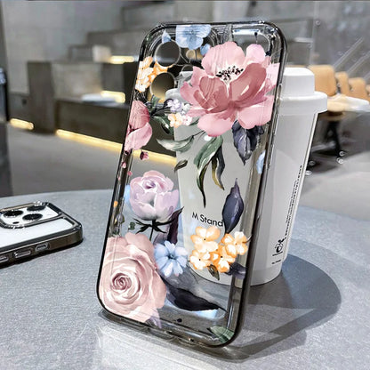 Lotus Flower Transparent Phone Case For iPhone