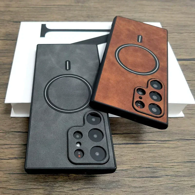Luxury Matte Leather Case For Samsung Galaxy