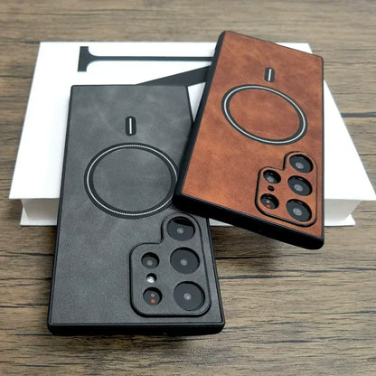 Luxury Matte Leather Case For Samsung Galaxy