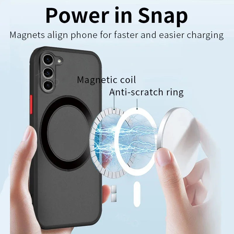 Matte Magnetic For Samsung Galaxy S25 S24 S23 S22 S21 S20 Ultra Plus FE A54 A53 A13 Note 20 10