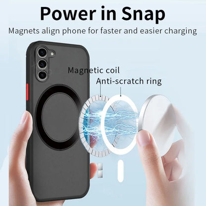 Matte Magnetic For Samsung Galaxy S25 S24 S23 S22 S21 S20 Ultra Plus FE A54 A53 A13 Note 20 10