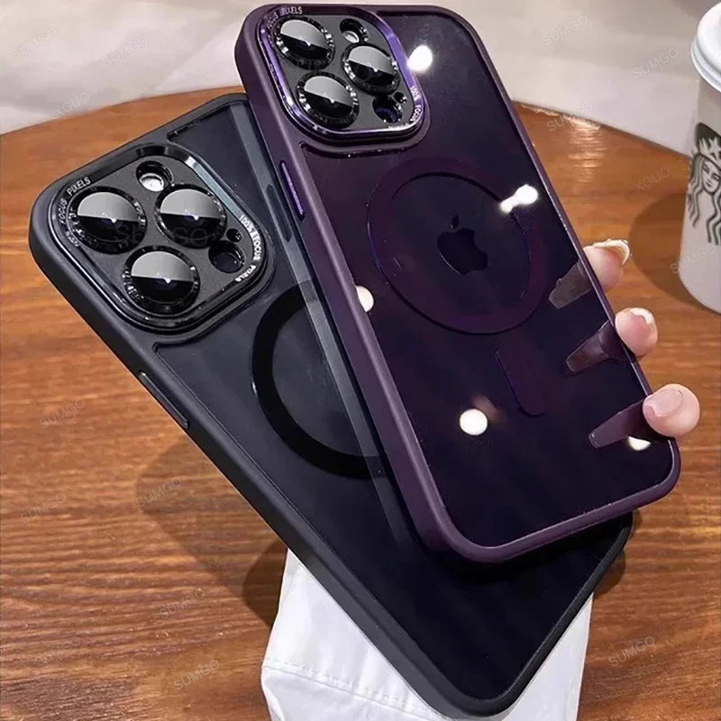 Luxury Magnetic Metal Lens Bumper Protection Case For iPhone