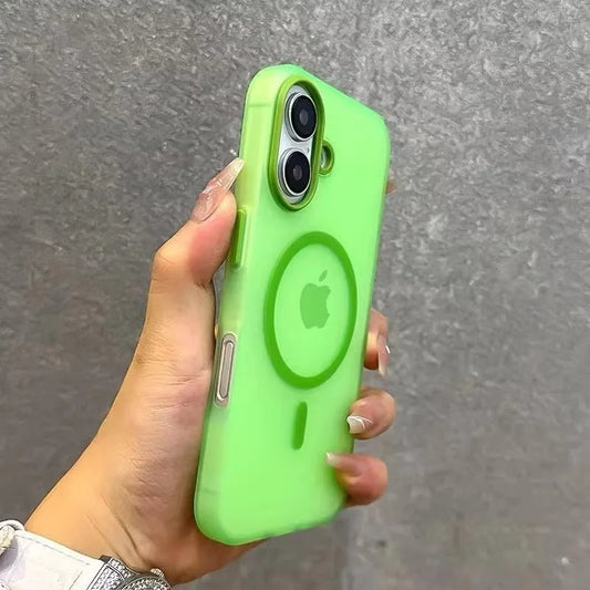Matte Candy Magnetic Wireless Charge Transparent Case For iPhone