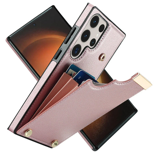 Card Slot Leather Cover Phone Case For Samsung Galaxy