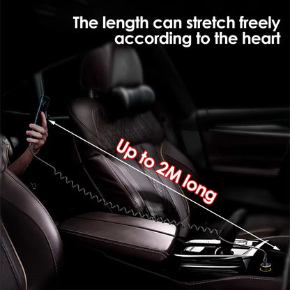 NNBILI 60W C-C Fast Charging Cable 5A Spring Telescopic Car Charger Cable High Speed Charging Data Cable Phone Accessories ﻿