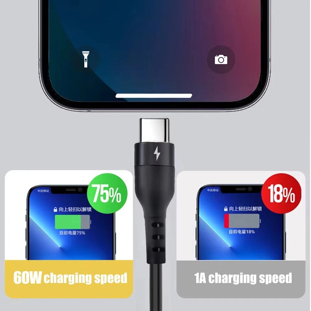 NNBILI 60W C-C Fast Charging Cable 5A Spring Telescopic Car Charger Cable High Speed Charging Data Cable Phone Accessories ﻿