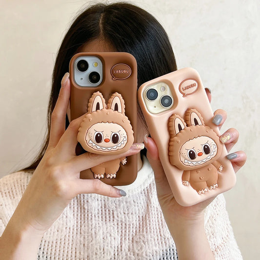 Soft Silicone Cover With Holder Case For iPhone