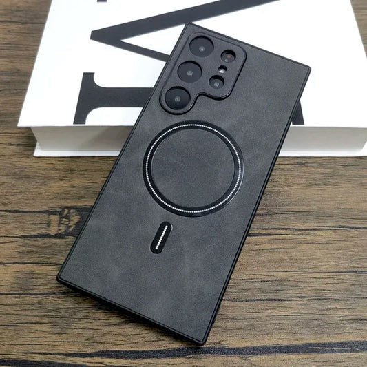 Luxury Matte Leather Case For Samsung Galaxy