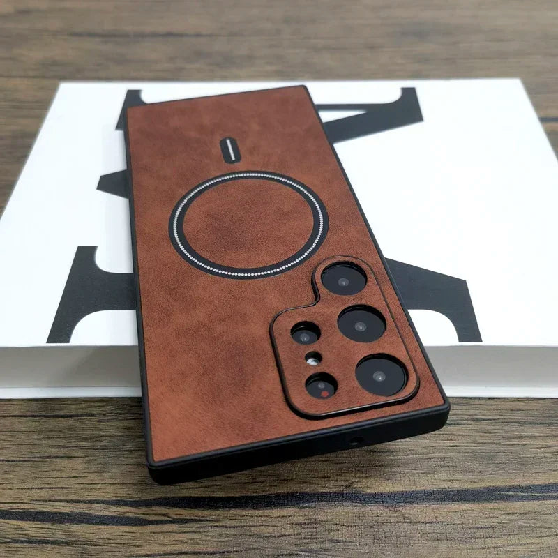 Luxury Matte Leather Case For Samsung Galaxy