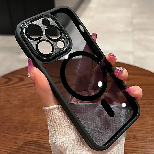 Luxury Magnetic Metal Lens Bumper Protection Case For iPhone