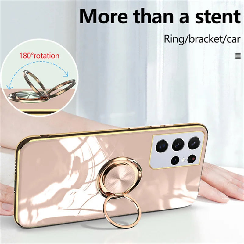 Ring Holder Case For Samsung Galaxy S25 S24 S23 S22 S20 Ultra Plus Cases For Samsung